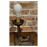Vintage Metal German Shepard Figurine Table Lamp