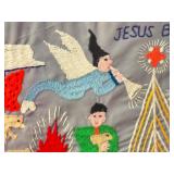 Vintage Jesus Birthday Framed Embroidery