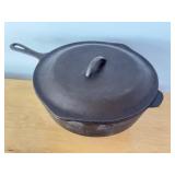 Vintage #10 Cast Iron Fry Pan with Lid