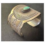 Vintage Sterling Silver Navajo Cuff Bracelet by RJ