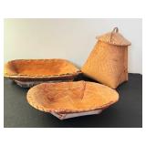 Hand Crafted Vintage Birch Baskets