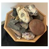 Neat Basket with Variety of Stones