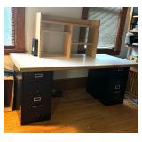 File Cabinet Desk with Desktop Organizer