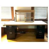 File Cabinet Desk with Desktop Organizer
