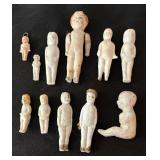 Vintage Porcelain Dolls including Frozen Charlotte Dolls