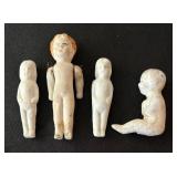 Vintage Porcelain Dolls including Frozen Charlotte Dolls
