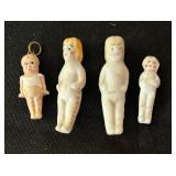 Vintage Porcelain Dolls including Frozen Charlotte Dolls