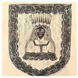 "The Crowned Virgin" Rubbing Print by C and J Fitch