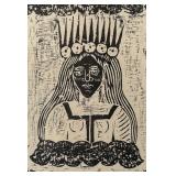 "The Crowned Virgin" Rubbing Print by C and J Fitch