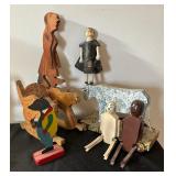 Vintage Wooden Folk Art Decorative Figurines