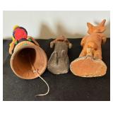 Three Decorative Clay Figurines