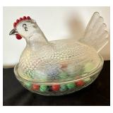Vintage Chicken Dish with Vintage Marbles