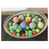 Vintage Chicken Dish with Vintage Marbles