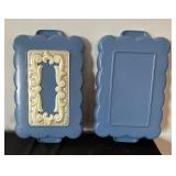 Vintage Max Factor Blue Celluloid Make-Up / Wig Box / Dresser Box
