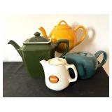 Four Vintage Teapots by Hall, Russel Wright and More