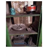 Metalworking Cabinet, Bender & Misc Metal Pieces