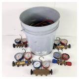 Large Lot Of Gauges And Hoses