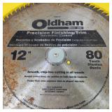 Lot Of Two Oldham Saw Blades 10" Planer Combination 50 Tooth 12" 80 Tooth Good Condition