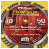 Lot Of Two Oldham Saw Blades 10" Planer Combination 50 Tooth 12" 80 Tooth Good Condition
