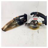 Lot Of Two Ryobi Tools P501 Circular Saw And P710 Hand Vacuum Good Condition TOOLS ONLY