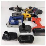 Lot Of Miscellaneous Tools And Batteries Dewalt Bosch And More Good Condition UNTESTED