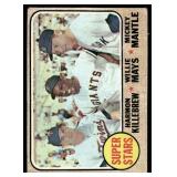 Mickey Mantle, Willie Mays, Harmon Killebrew 1968 Topps Super Stars #490 Vintage Baseball Card
