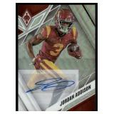 Jordan Addison Auto RC /75 2023 Chronicles Phoenix Draft Picks #6, numbered 52/75, Rookie Signed Minnesota Vikings Football Card
