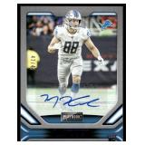 T.J. Hockenson RC On Card Auto /49 2019 Playbook #121, numbered 47/49, Rookie Minnesota Vikings Football Card