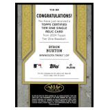 Byron Buxton Relic /149 2024 Topps Certified Tier One, numbered 8/149, RARE Minnesota Twins Baseball Card