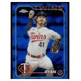 Joe Ryan Sapphire 2024Topps Chrome #175 Minnesota Twins Baseball Card