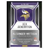 Alexander Mattison /199 Relic 2019 Certified New Generation #NG-AM, numbered 3/199, Minnesota Vikings Football Card