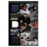 Triple Relic - Randall Cunningham, Boomer Esaison, Jake Plummer /299 2013 Totally Certified Stitches in Time #54, numbered 111/299 Football Card