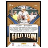Justin Herbert /199 Pink Foil 2022 Certified Gold Team #GT-3 Football Card