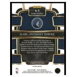 Karl-Anthony Towns 3-Color Wave Refractor 2023-24 Select Prizm Concourse #5 Minnesota Timberwolves Basketball Card