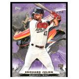 Edouard Julien /150 RC Purple 2023 Topps Inceptions #102 Rookie Minnesota Twins Baseball Card
