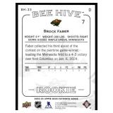 Brock Faber RC 2023-24 Bee Hive Upper Deck #BH-33 Rookie Minnesota Wild Hockey Card