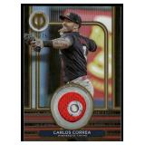 Carlos Correa /75 Game-Used Relic 2024 Topps Stamp of Approval #SOA-CCO, numbered 70/75, Minnesota Twins Baseball Card