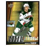 Brock Faber RC Insert 2023-24 Upper Deck NHL Firsts #NF-10 Rookie Minnesota Wild Hockey Card