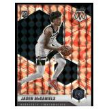 Jaden McDaniels RC Orange Prizm 2020-21 Mosaic #235 Minnesota Timberwolves Basketball Card
