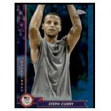 Steph Curry /150 Blue Refractor 2024 Topps Chrome Olympic Team #40, numbered 149/150 Basketball Card