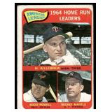 Mickey Mantle, Harmon Killebrew, Boog Bowell 1965 Topps AL HR Leaders #3 Vintage Baseball Card