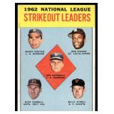 Don Drysdale / Sandy Koufax / Bob Gibson 1963 Topps NL Strikeout Leaders #9 Vintage Baseball Card