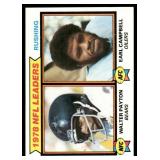 Walter Payton / Earl Campbell Rookie Year 1979 Topps #3 NFL Rushing Leaders Vintage Football Card
