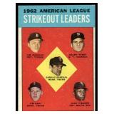 Jim Kaat, Jim Bunning, Camilo Pascual 1963 Topps AL Strikeout Leaders #10 Vintage Minnesota Twins Baseball Card