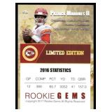 Patrick Mahome Gold RC 2017 Rookie Gems #15 Football Card