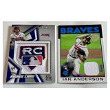 Ian Anderson 2 Card RC Relic / Logo Patch Lot - Rookie Baseball Cards