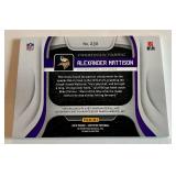 Alexander Mattison RPA RC /99 2019 Certified Freshman Fabric #230, numbered 50/99, Auto Relic Rookie Minnesota Vikings Football Card
