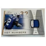 Edgerrin James /75 Relic Patch 2004 Flair Hot Numbered #HN-EJ, numbered 10/75 Football Card