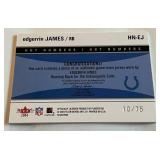 Edgerrin James /75 Relic Patch 2004 Flair Hot Numbered #HN-EJ, numbered 10/75 Football Card