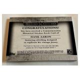 Hank Aaron Historical Stitches Patch Card 2012 Topps #HS-HA Baseball Card